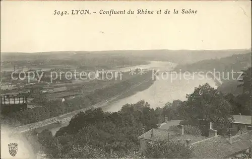 Lyon France Confluent du Rhone et de la Saone Kat. Lyon