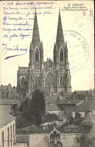 Cholet Eglise Notre Dame Fleches et Facade Kat. Cholet