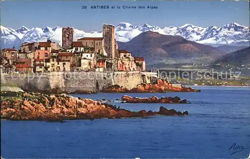 Antibes Alpes Maritimes et la Chaine des Alpes Kat. Antibes