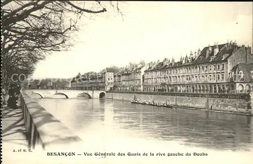 Besancon Doubs Vue generale des Quais et le Doubs Pont Kat. Besancon