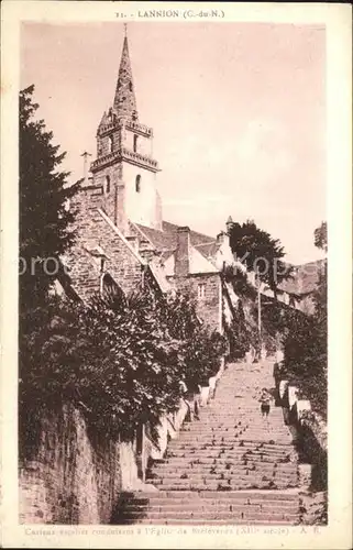 Lannion Escalier Eglise de Brelevenez XIII siecle Kat. Lannion