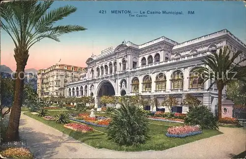 Menton Alpes Maritimes Casino Municipal Palmier Kat. Menton