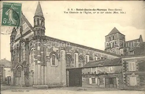 Saint Jouin de Marnes Eglise Monument Historique Stempel auf AK Kat. Saint Jouin de Marnes