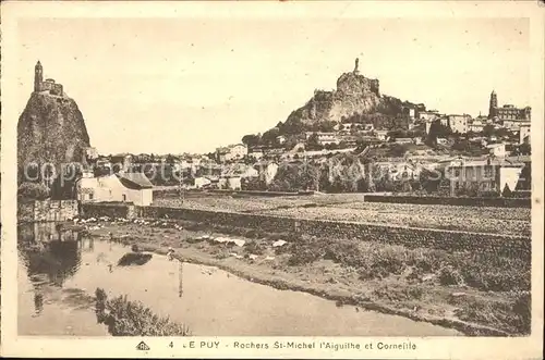 Le Puy en Velay Rochers St Michel l Aiguilhe Chapelle et Corneille Statue Kat. Le Puy en Velay