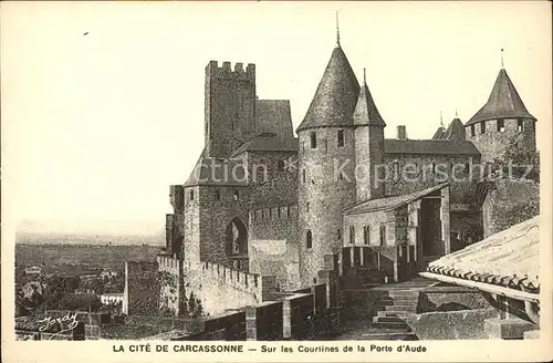 Carcassonne Cite Courtines de la Porte d Aude Festung Kat. Carcassonne