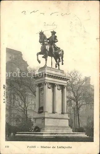 Paris Statue de Lafayette Reiterdenkmal Kat. Paris