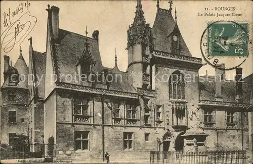 Bourges Palais Jacques Coeur Stempel auf AK Kat. Bourges