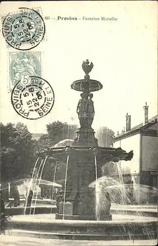 Provins Fontaine Mattelin Stempel auf AK Kat. Provins