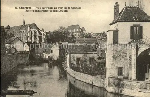 Chartres Eure et Loir Pont de la Courtille Eglise Kat. Chartres