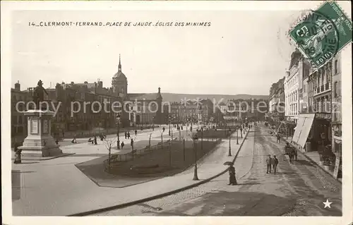 Clermont Ferrand Place de Jaude Monument Eglise des Minimes Stempel auf AK Kat. Clermont Ferrand