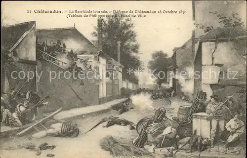 Chateaudun Barricade Defense 1870 Tableau de Philippoteaux Kat. Chateaudun