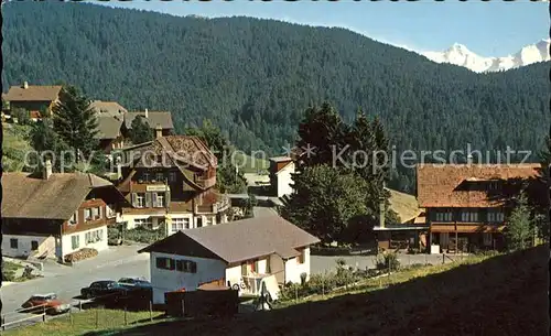 Heiligenschwendi Ortsansicht mit Moench und Jungfrau Berner Alpen Kat. Heiligenschwendi