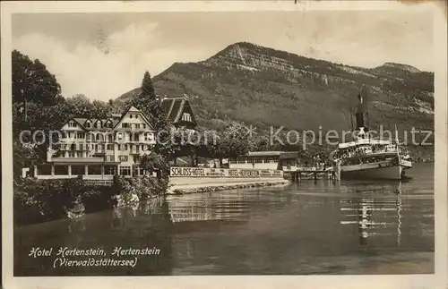 Hertenstein LU Hotel Hertenstein Vierwaldstaettersee Dampfer Kat. Hertenstein LU