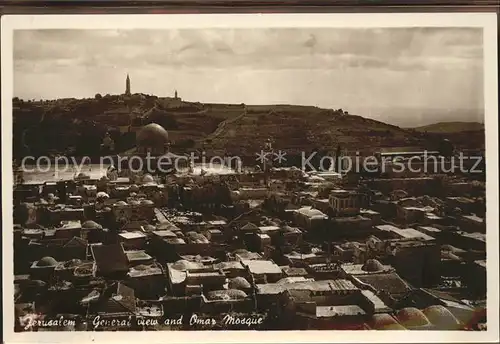 Jerusalem Yerushalayim General view and Omar Mosque Kat. Israel