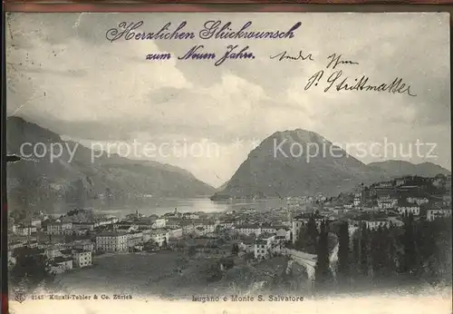 Lugano TI Panorama e Monte San Salvatore Kat. Lugano