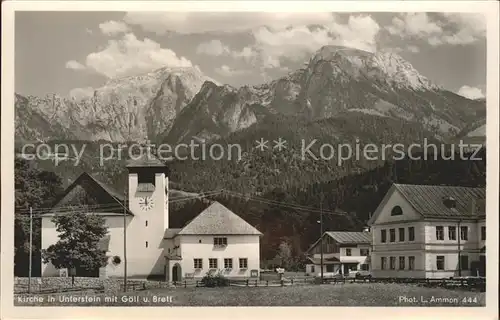 Unterstein Marktschellenberg Kirche mit Goell und Brett Berchtesgadener Alpen Kat. Marktschellenberg