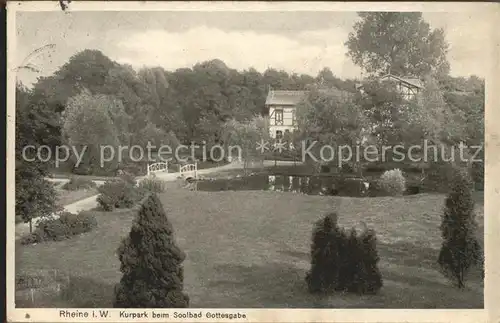 Rheine Kurpark beim Solbad Gottesgabe Stempel "geprueft" Kat. Rheine