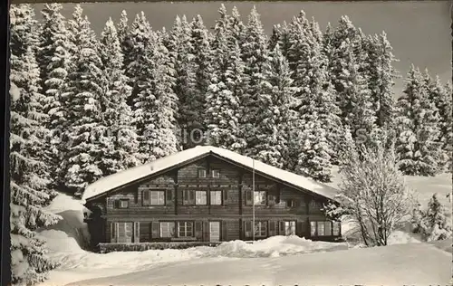 Braunwald GL Berghaus Hahnenbuehl Winterimpressionen Kat. Braunwald