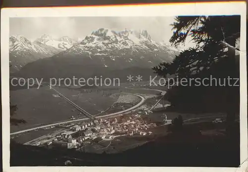 Samaden Panorama mit Alpen Kat. Maloja