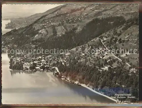 Gunten Hotel Bellevue am Thunersee Fliegeraufnahme Kat. Gunten