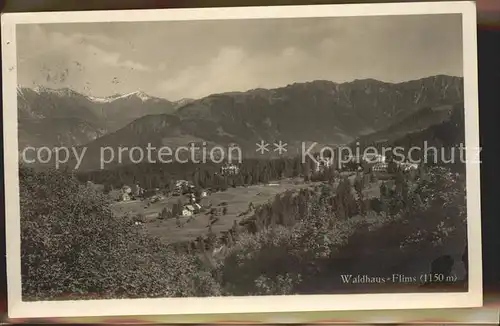 Flims Waldhaus Gesamtansicht mit Alpenpanorama Kat. Flims Waldhaus