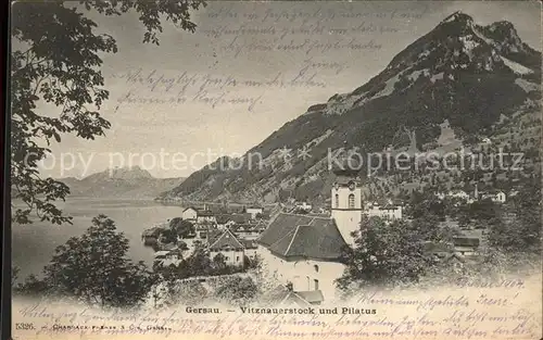 Gersau Vierwaldstaettersee Ortsansicht mit Kirche Vierwaldstaettersee Vitznauerstock Pilatus /  /