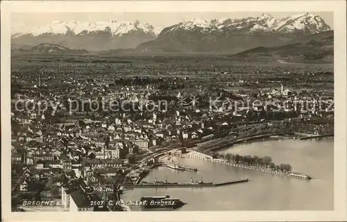 Bregenz Vorarlberg Hafen Alpenpanorama Kat. Bregenz