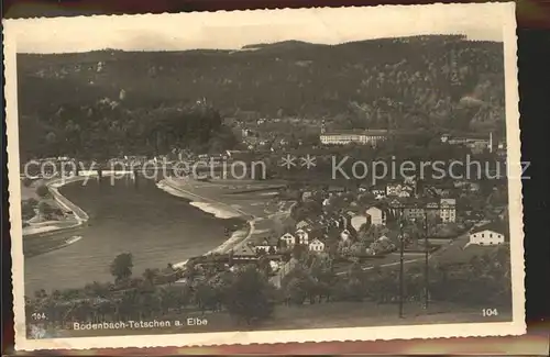 Tetschen Bodenbach Boehmen an der Elbe Bruecke Kat. Decin