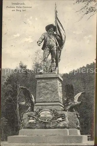 Innsbruck Andreas Hofer Denkmal am Berg Isel Statue Kat. Innsbruck