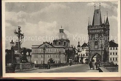 Prag Prahy Prague Altstaetter Brueckenturm Karlsbruecke Kreuzherrenkloster Kat. Praha