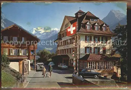 Kiental Hotel Baeren Schweizer Flagge Bluemlisalp Kat. Kiental