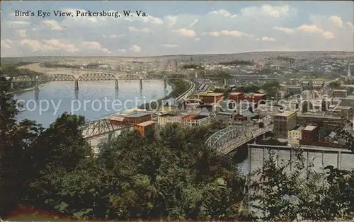 Parkersburg West Virginia Birds Eye View Bridge Kat. Parkersburg