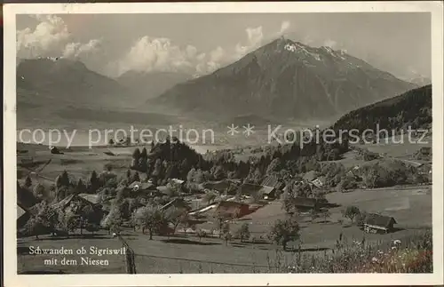 Schwanden BE Panorama Thunersee Niesen Kat. Schwanden BE