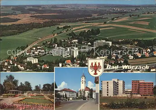 Bad Wurzach Thorbecke Luftbild Kurpark Kirche Hochhaus Wappen Kat. Bad Wurzach