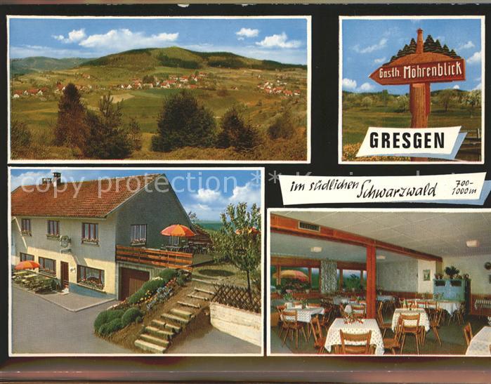 Gresgen Panorama Gasthaus Moehrenblick Wegweiser Schwarzwald Kat Zell