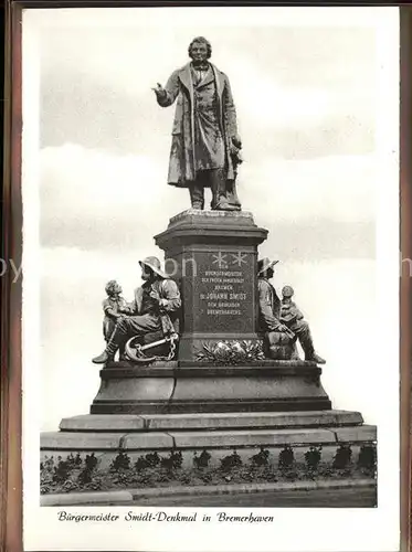 Bremerhaven Buergermeister Smidt Denkmal Statue Kat. Bremerhaven