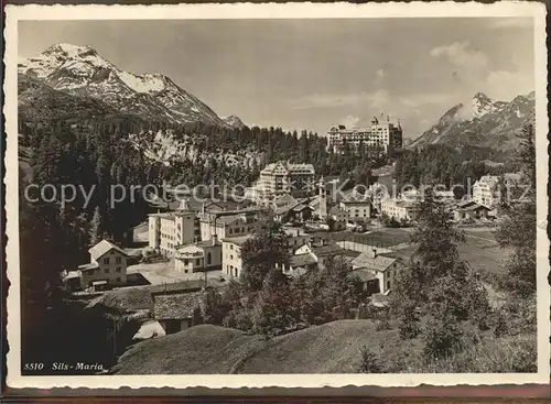 Sils Maria Graubuenden Teilansicht mit Hotelanlagen Alpen Kat. Sils Maria