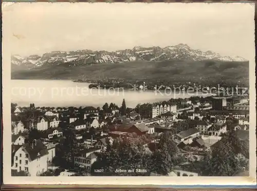 Arbon TG Panorama Bodensee mit Saentis Appenzeller Alpen Kat. Arbon