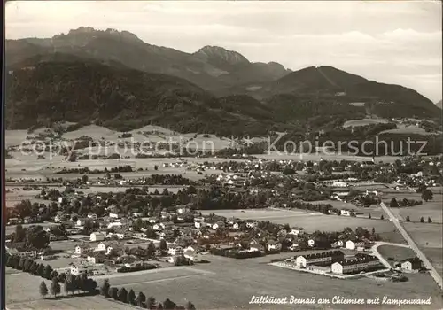Bernau Chiemsee Panorama Luftkurort mit Kampenwand Chiemgauer Alpen Kat. Bernau a.Chiemsee