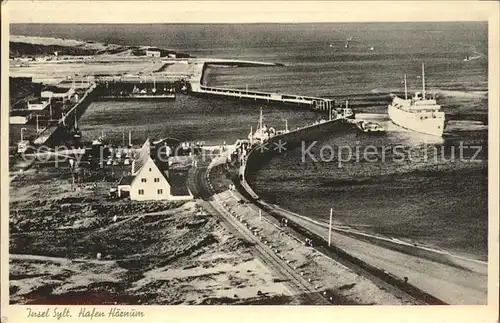 Hoernum Sylt Hafen Dampfer Fliegeraufnahme Kat. Hoernum (Sylt)