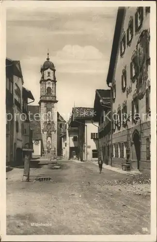 Mittenwald Bayern Partie an der Kirche Kat. Mittenwald