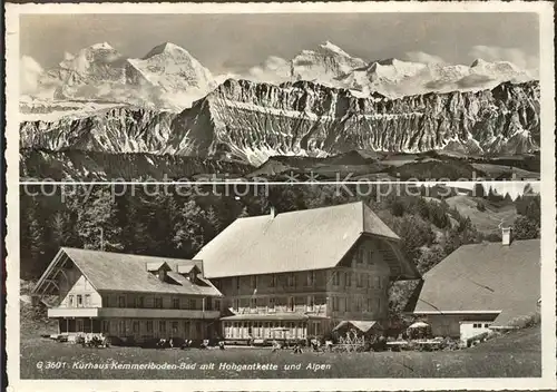 Schangnau Kurhaus Kemmeriboden Bad mit Hohgantkette und Alpen Kat. Schangnau