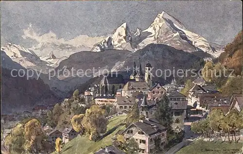 Berchtesgaden Kuenstlerkarte E. Harrison Campton Nr. 4 Kat. Berchtesgaden