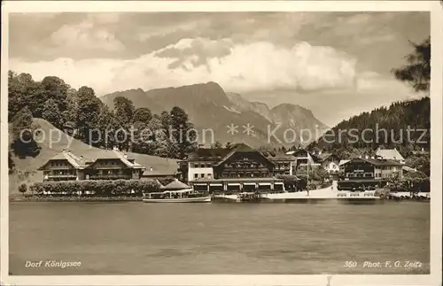 Koenigssee Dorf Foto F.G. Zeitz Nr. 360 Kat. Schoenau a.Koenigssee