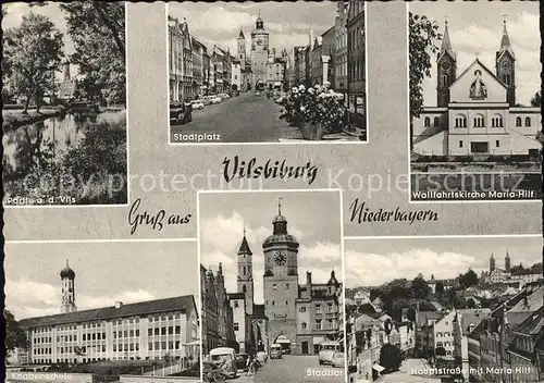 Vilsbiburg Hauptstrasse Maria Hilf Knabenschule Stadttor  Kat. Vilsbiburg