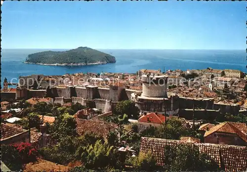 Dubrovnik Ragusa Teilansicht Festungsmauern Insel Kat. Dubrovnik