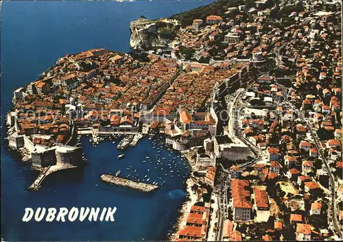 Dubrovnik Ragusa Fliegeraufnahme Festung Hafen Kat. Dubrovnik