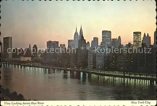 New York City View across East River Manhatten Skyline / New York /