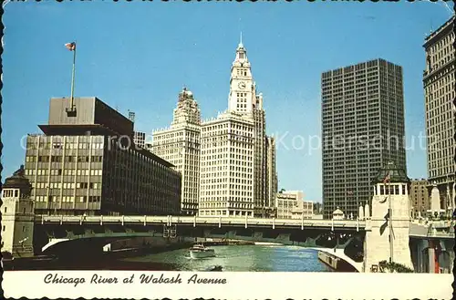 Chicago Illinois Chicago River at Wabash Avenue Skyscraper Kat. Chicago