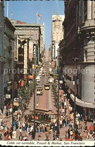 San Francisco California Cable car turntable Powell and Market Kat. San Francisco